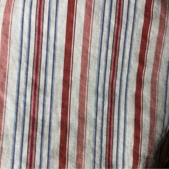 J Crew Mens Button Front Shirt Size Large Pink Blue Striped 16-16 1/2 - Picture 4 of 6